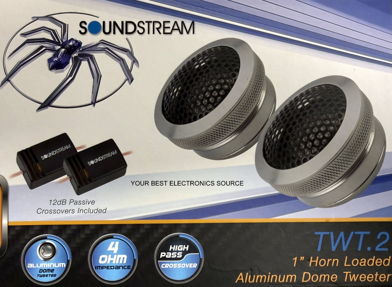 NEW Soundstream TWT.2 Aluminum 1" Dome Tweeters (1 PAIR)