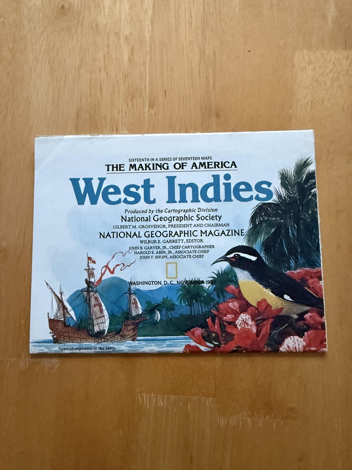 Vintage 1987 National Geographic West Indies Map Making Of America Caribbean