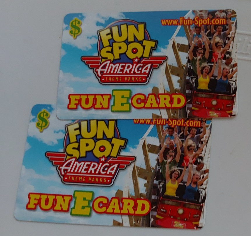 2 EXPIRED FUN SPOT AMERICA THEME PARKS FUNECARD ORLANDO FLORIDA
