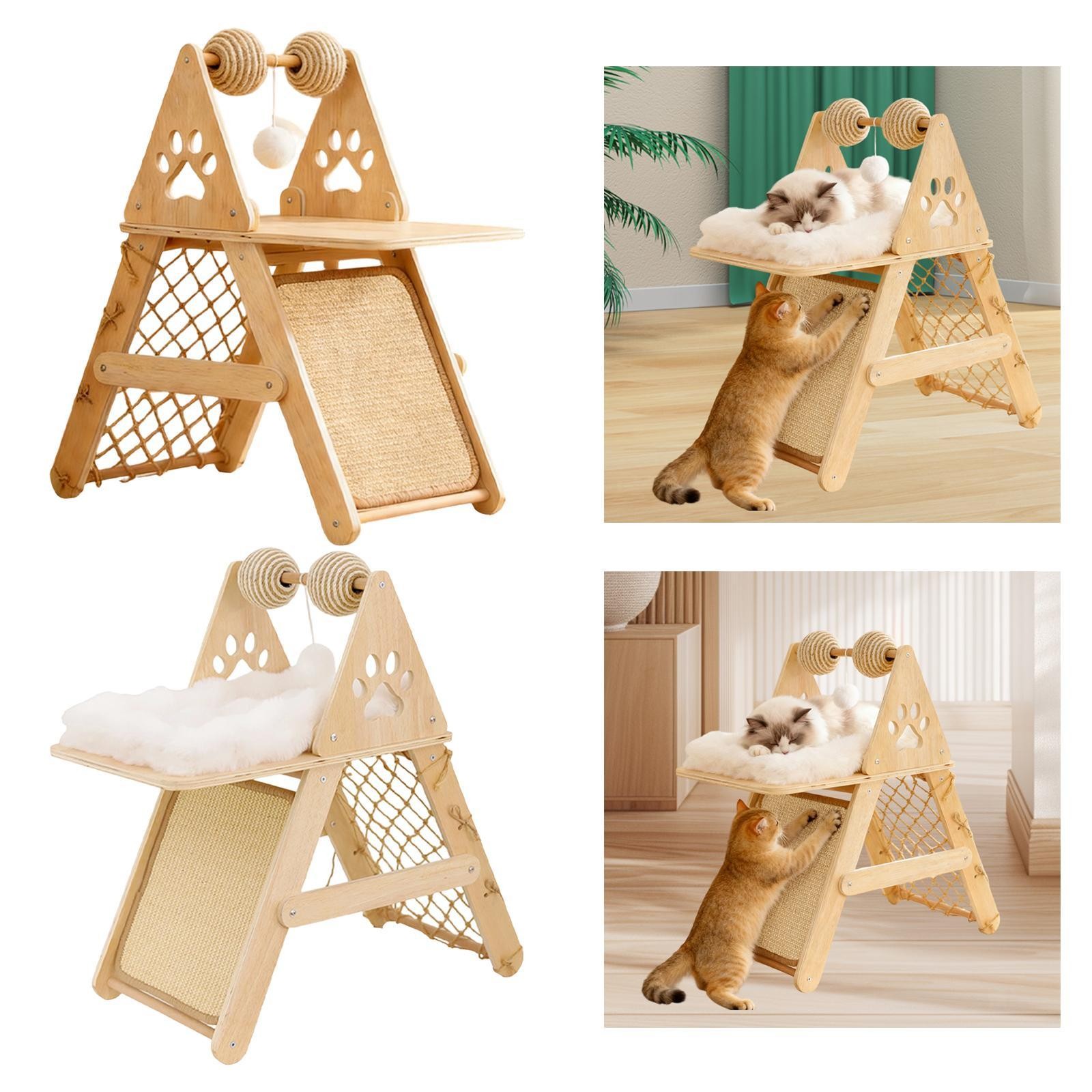 Cat Tree for Indoor Cats Resting Playing Standing Stable Furniture Hanging Ball