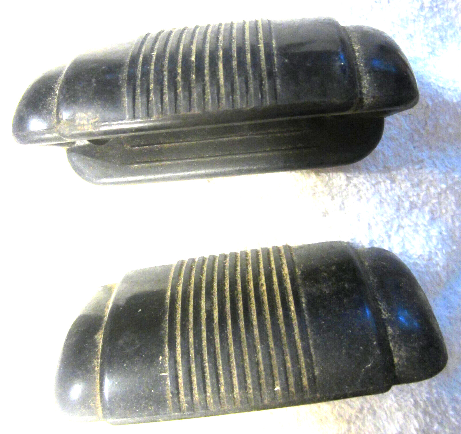 2 antique lot pair ,4" bakelite lifting handles,VTG w screw on holes,for pot