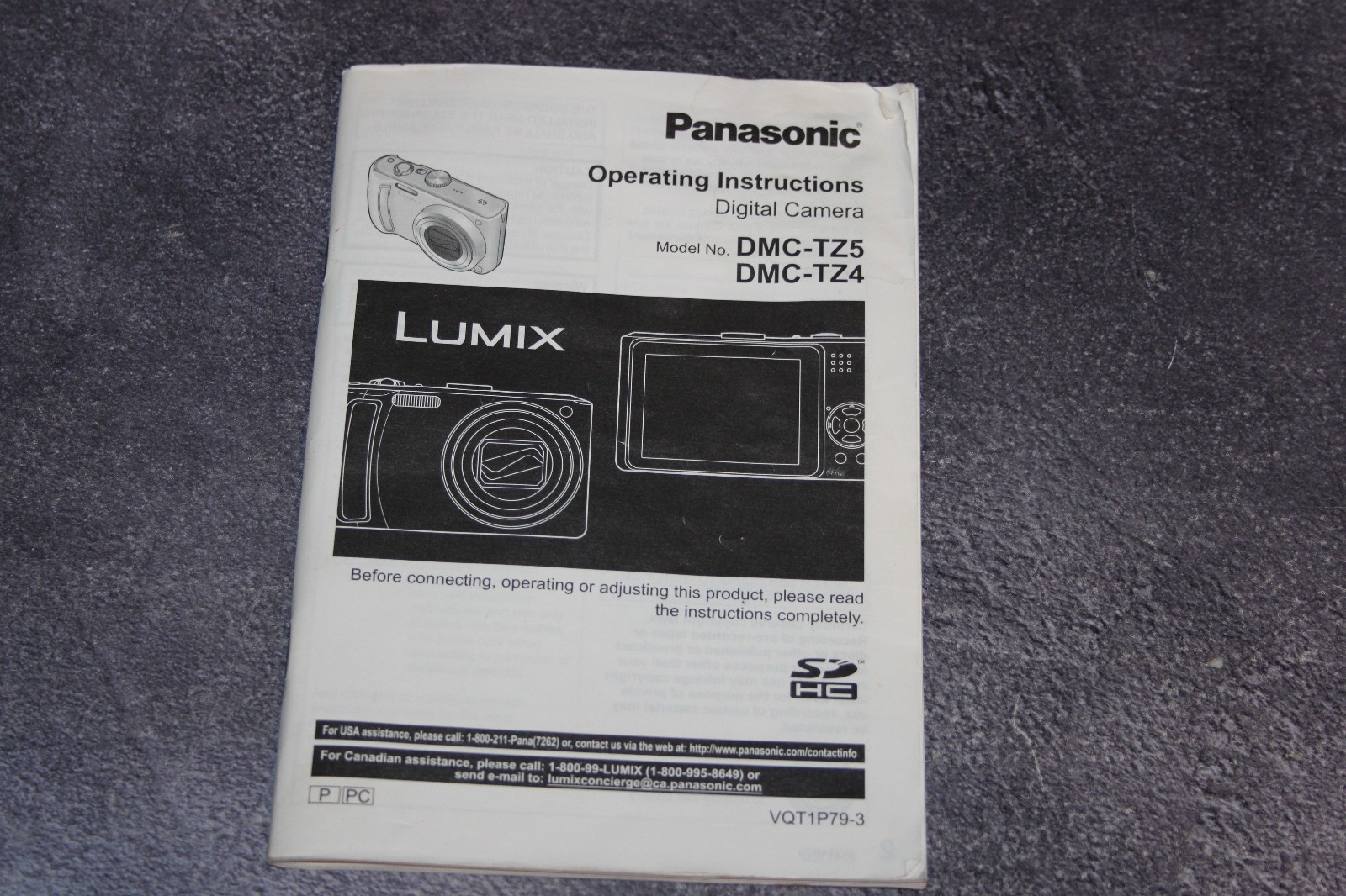 Panasonic Lumix Instruction Booklet DMC-TZ5 and DMC-TZ4 Instructions