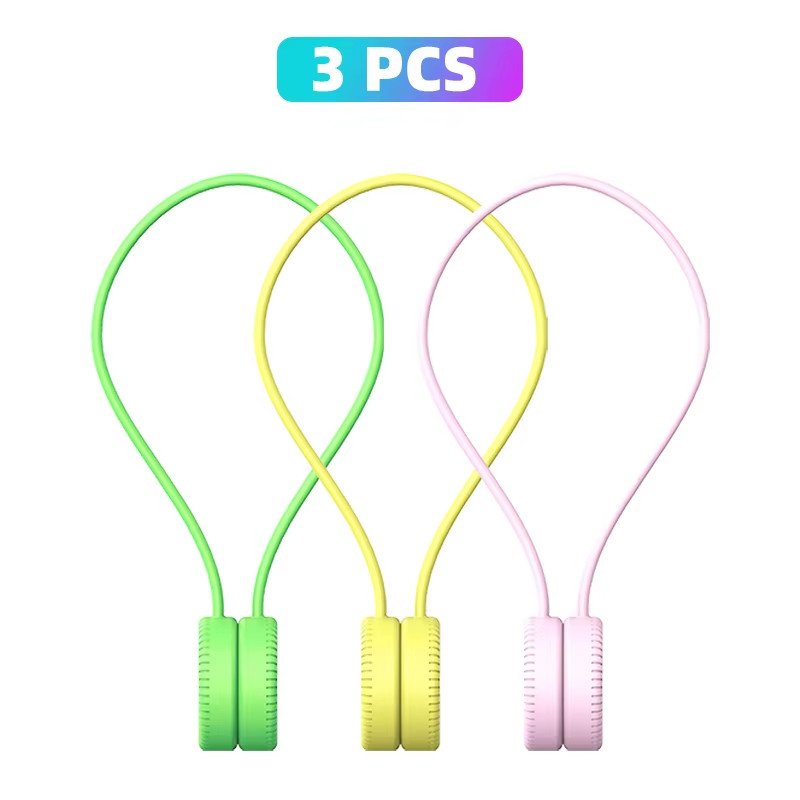 3/5/6/10Pcs Reusable Magnetic Cable Ties, Wire Winding Devices, Silicone Magneti