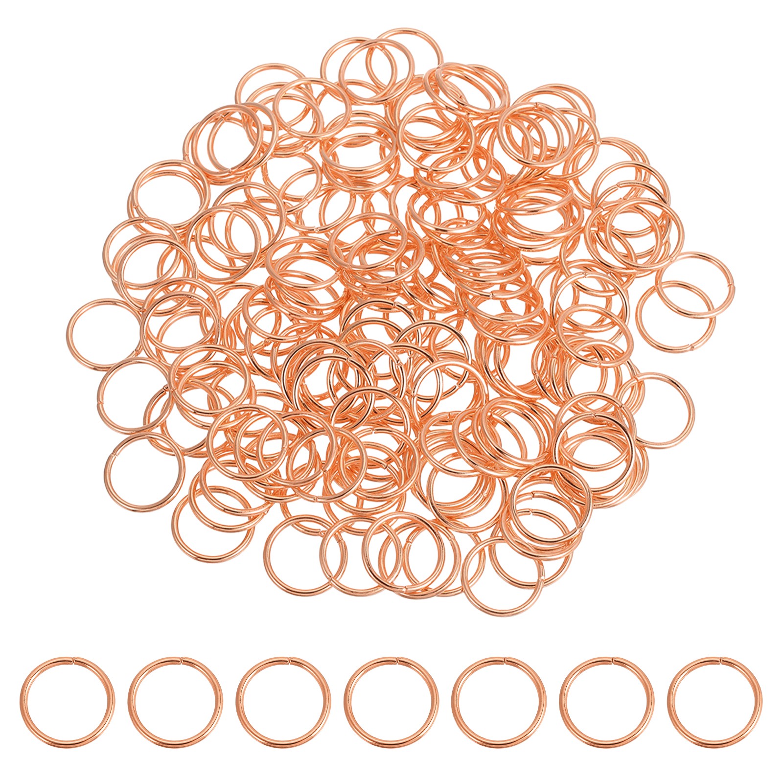 200 Pcs Open Jump Rings, 16mm Split Metal Ring 1.5mm Thick Connect, Rose Gold