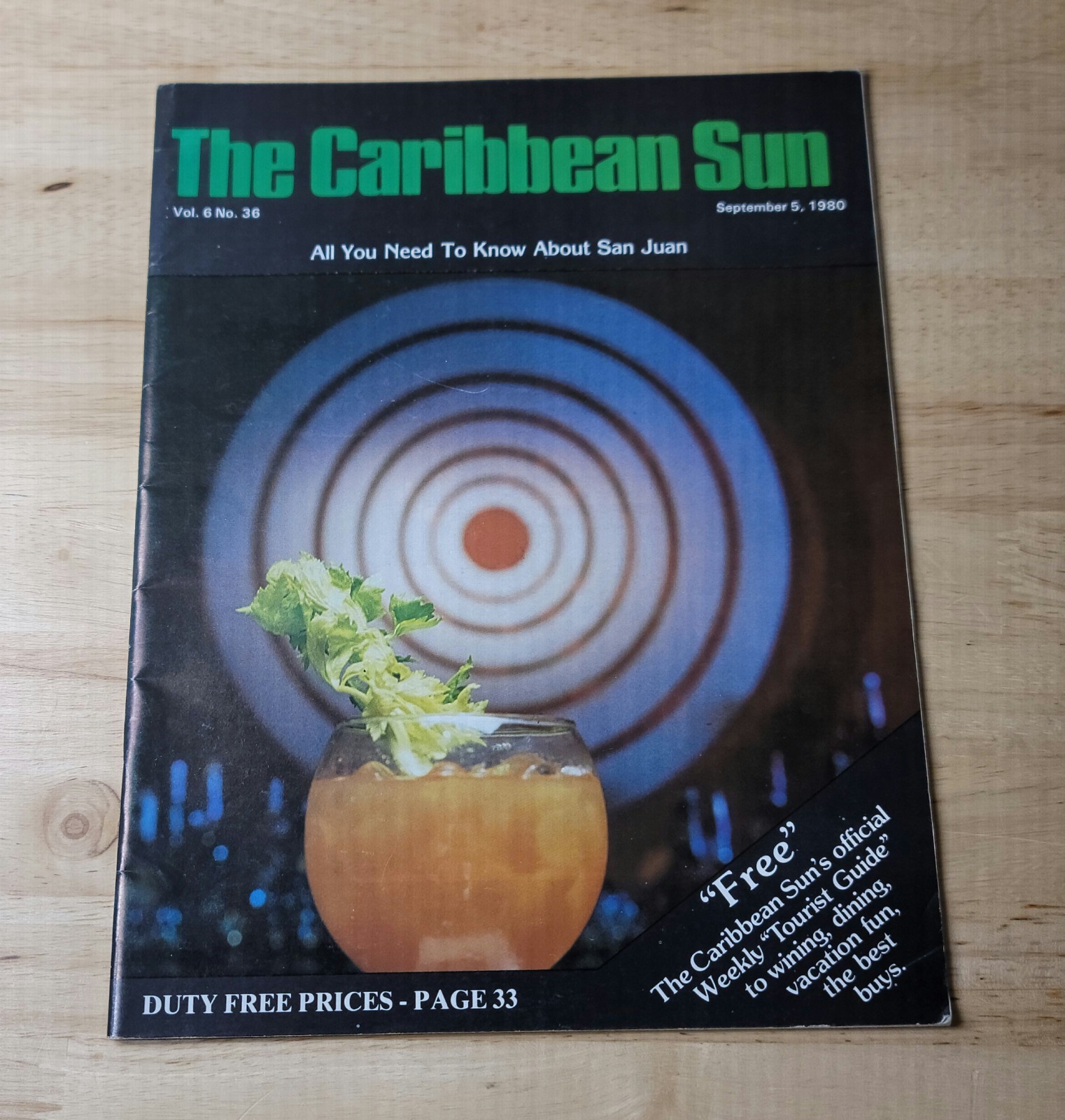 THE CARIBBEAN SUN Magazine September 1980 Travel Souvenir San Juan