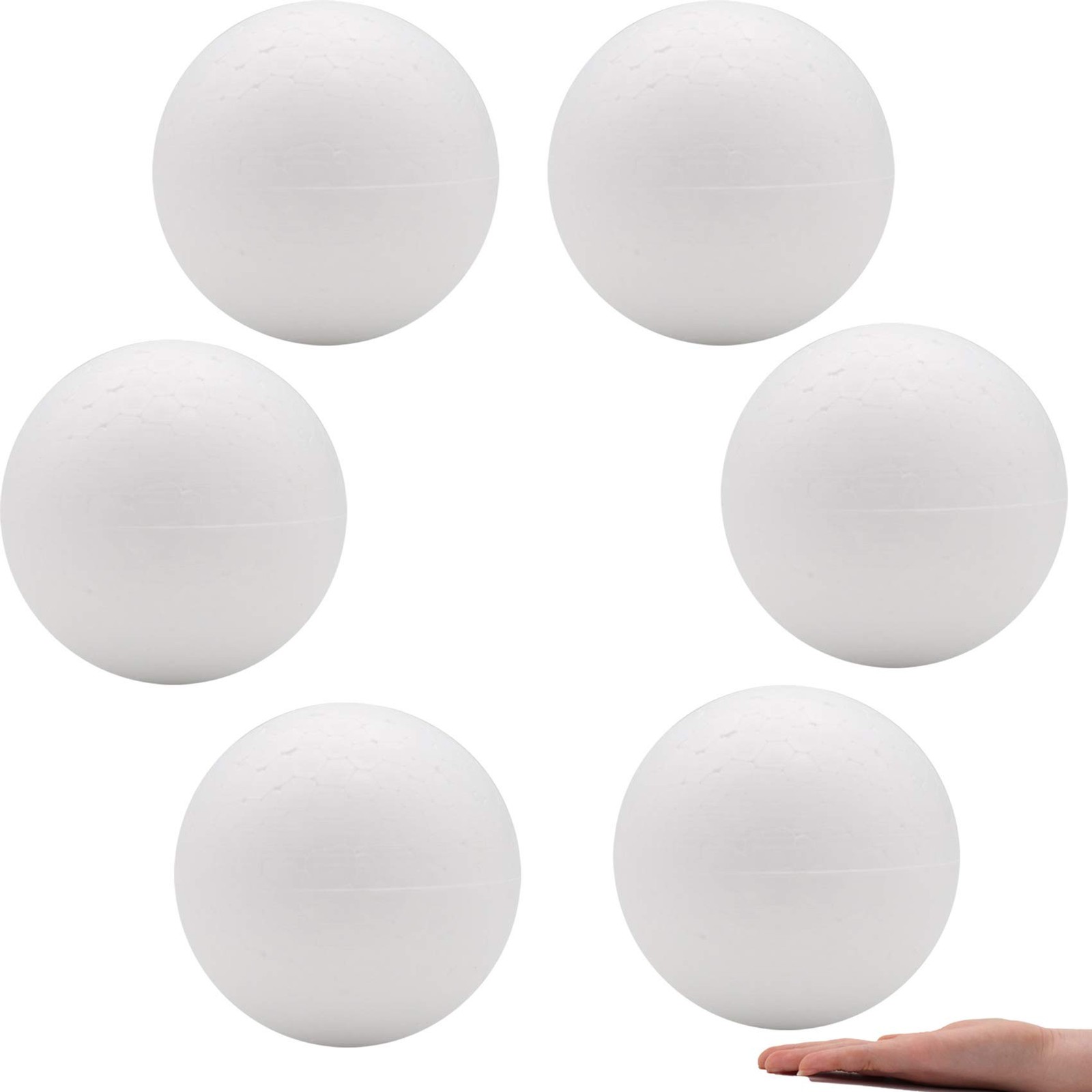 Crafare 6 Inch Craft Foam Balls 6 Pack Smooth Polystyrene 6 inch, 6pc 