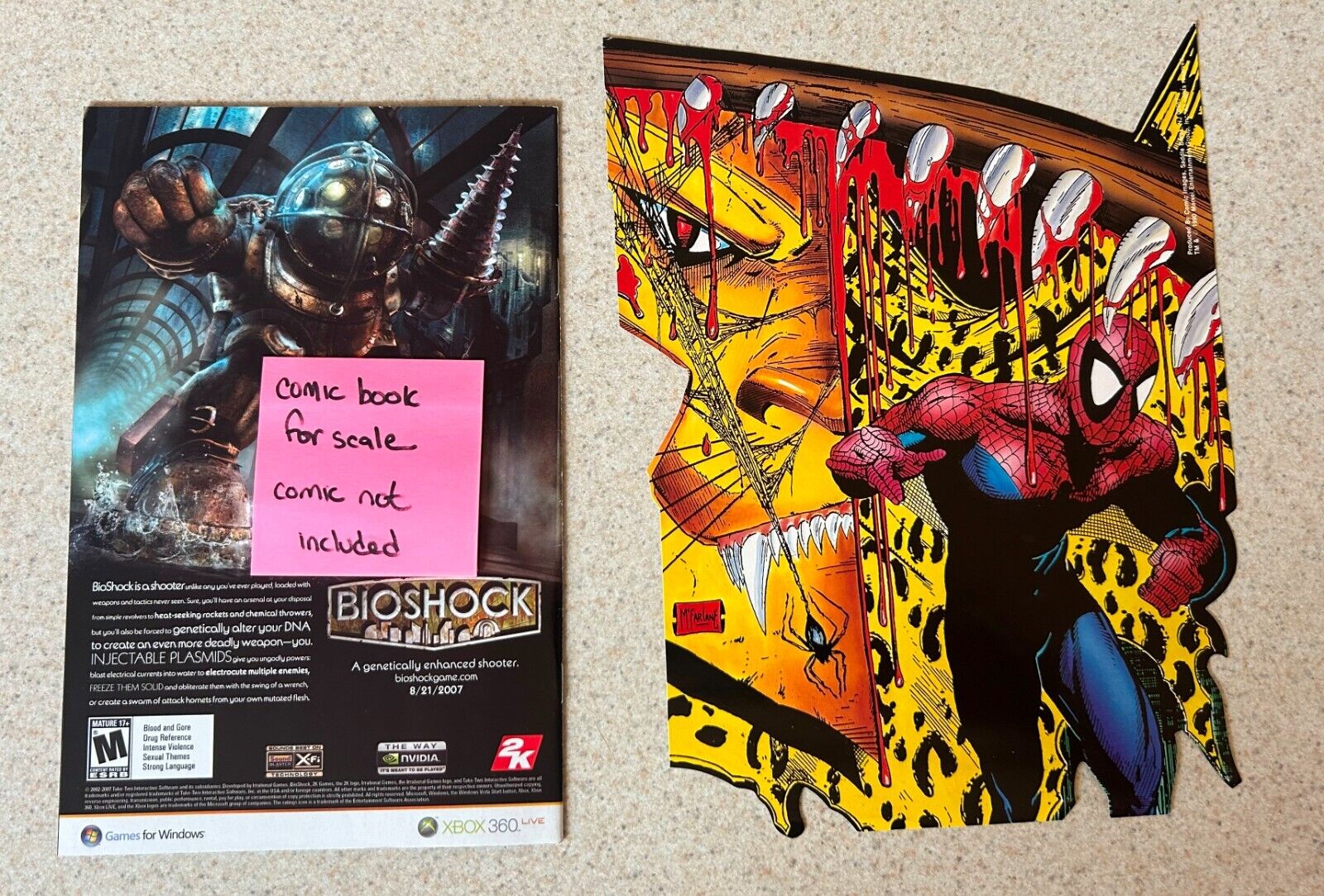 COMIC IMAGES Huge Decal (Marvel 1990) -- SPIDER MAN Cover MCFARLANE -- 11" x 9"