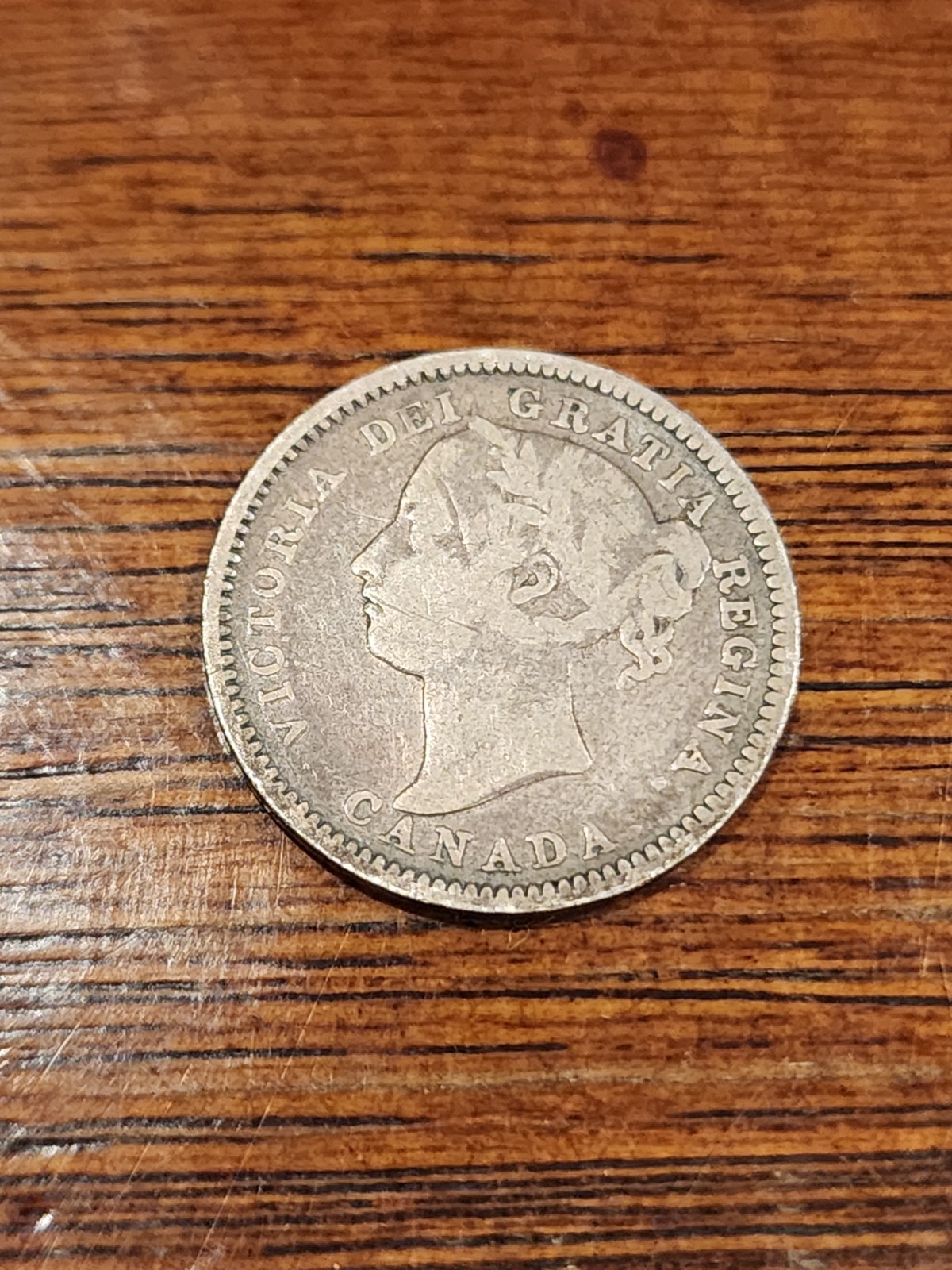 1890H Canada 10 Cents Silver Coin