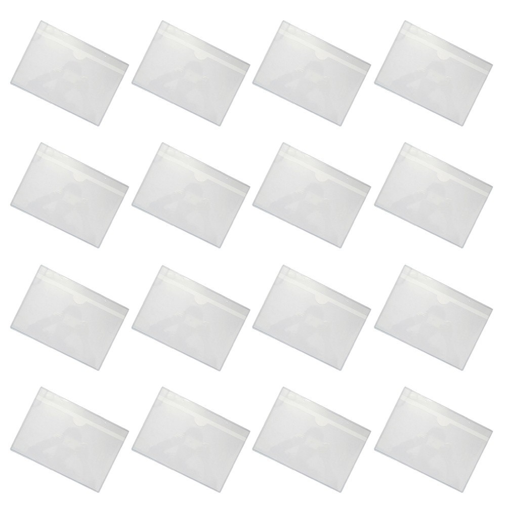 20pcs Top-open Card Holder Self-adhesive Index Card Holder Library Card Pockets
