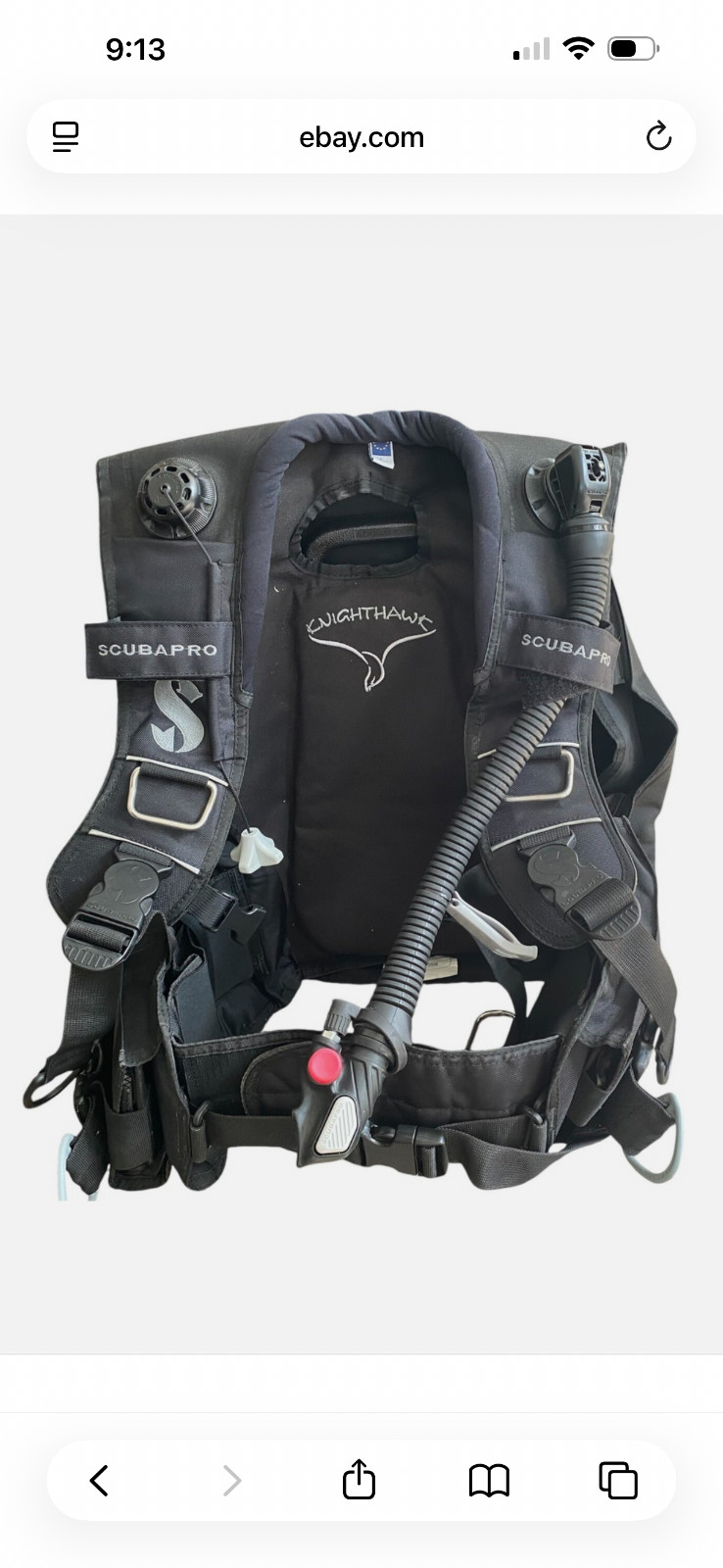 Scubapro Knighthawk Buoyancy Compensator Device BCD Black
