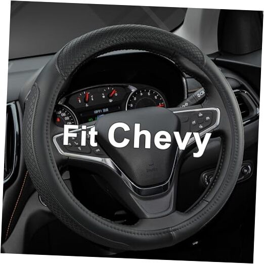  Customized Auto Car Steering Wheel Cover for Chevy 14.5-15 inches, Steering 
