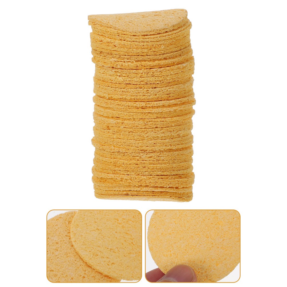  50 Pcs Soldering Iron Cleaning Sponge Accessories Round Pad Welding Platform