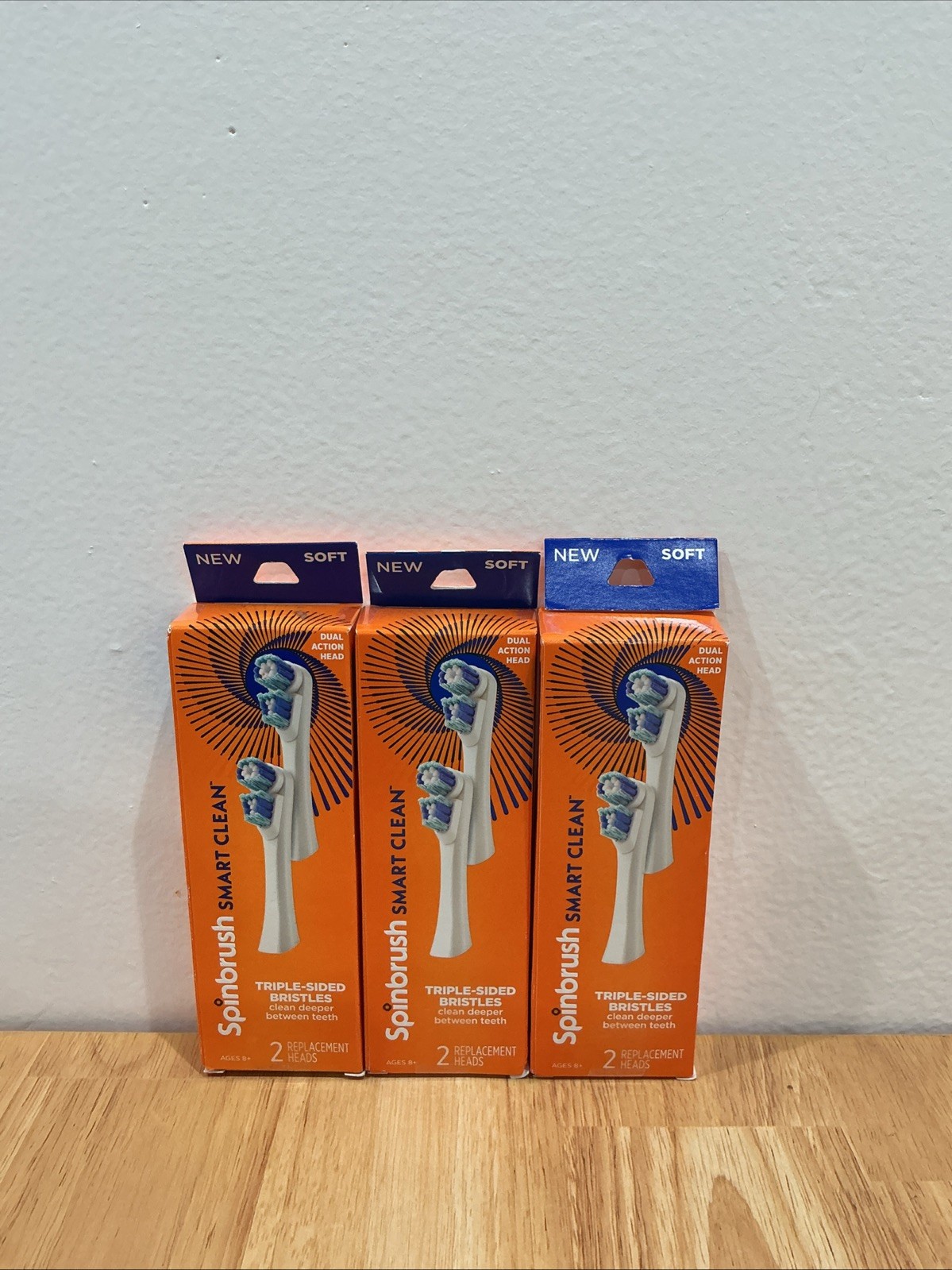 Lot Of 3 Spinbrush Smart Clean Soft Replacement Head 2 Packs 6 Total NEW