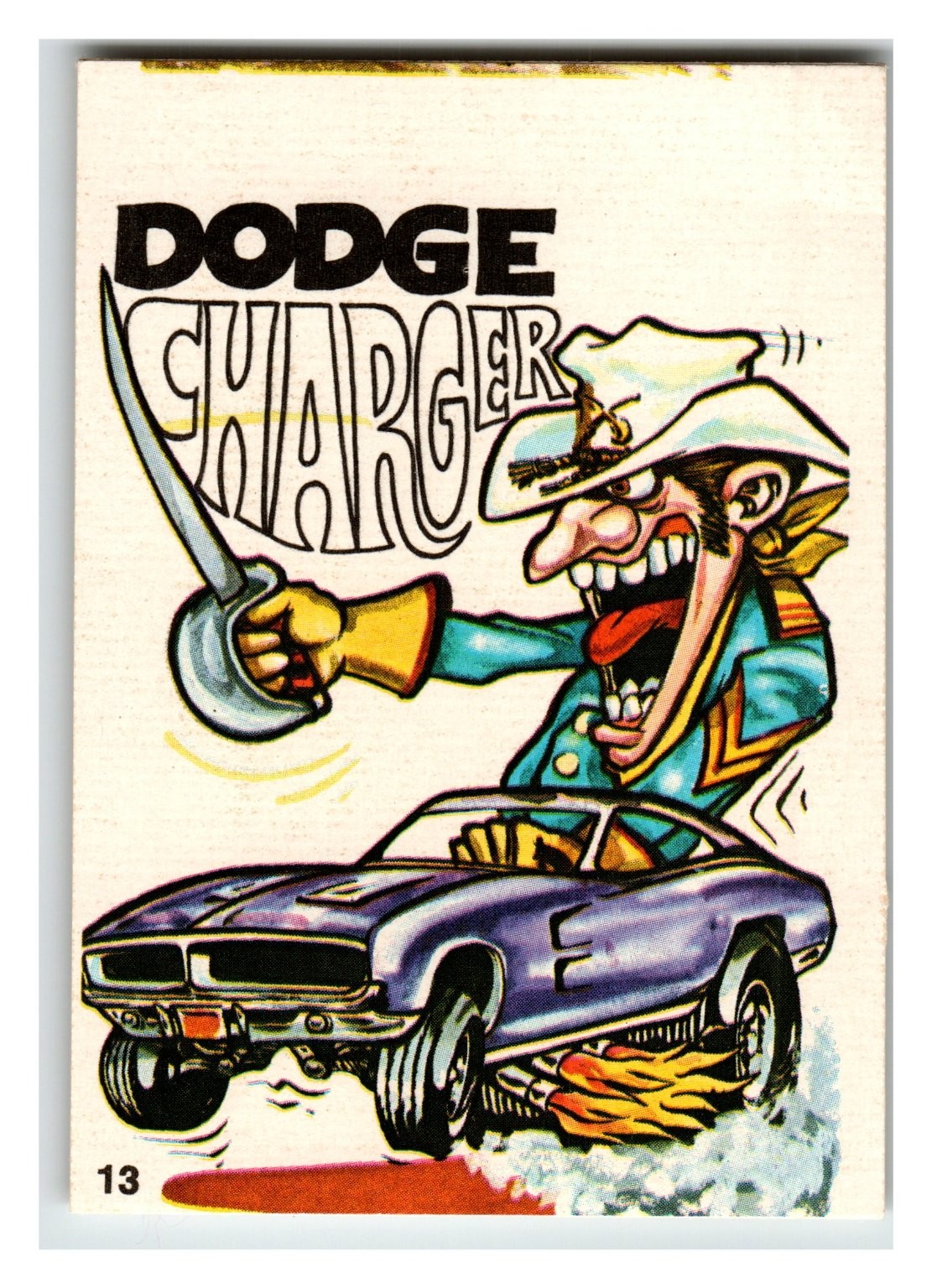 Dodge Charger Sticker Single #13 Vintage Cartoon Hot Rod Muscle Car