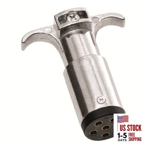 8037 Wiring Connector, 6-Way Trailer End, No Wire,Silver 1