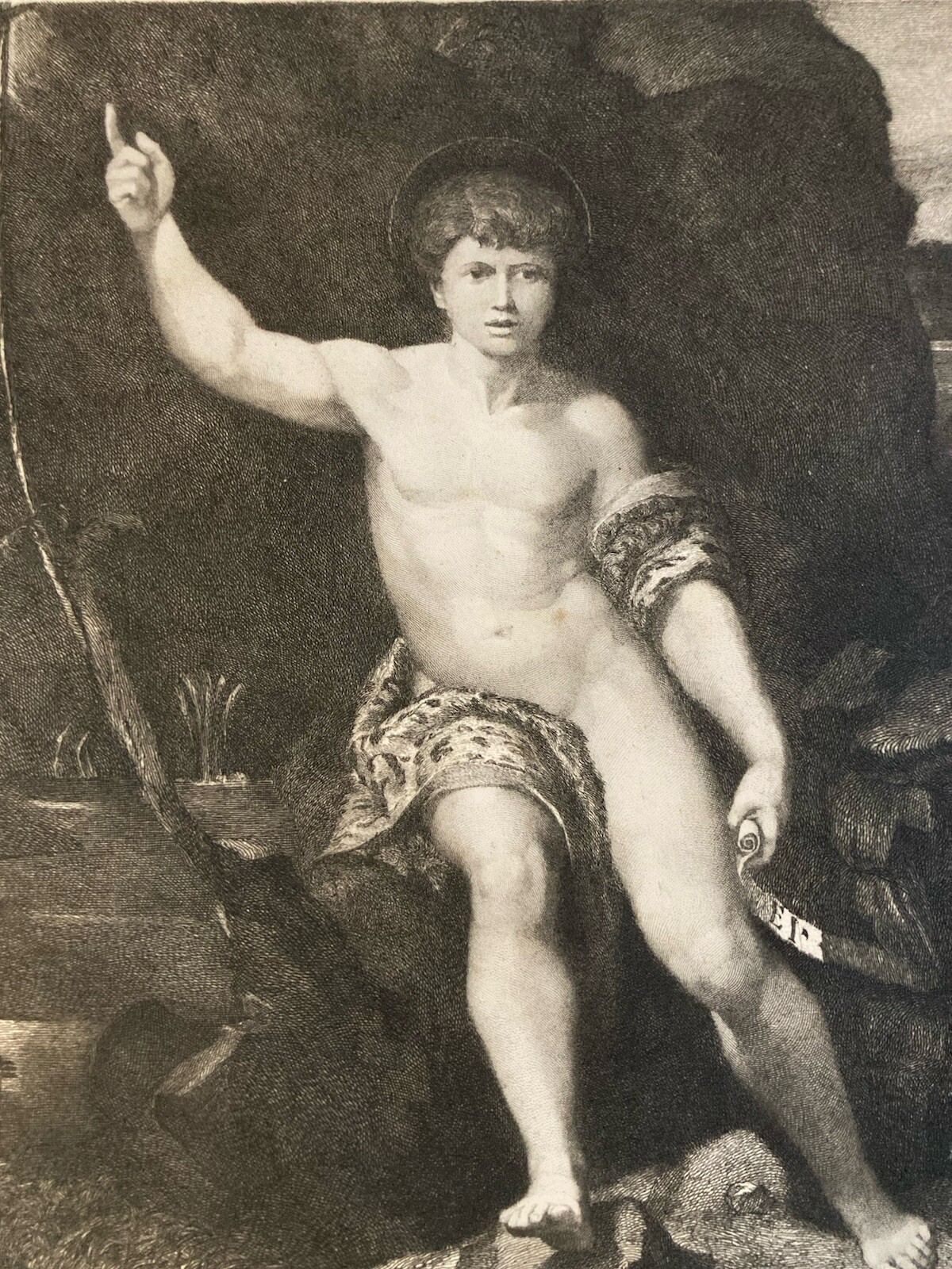 Beautiful Engraving 18th Of After Raphael Charles Clement Bervic St Jean Baptist