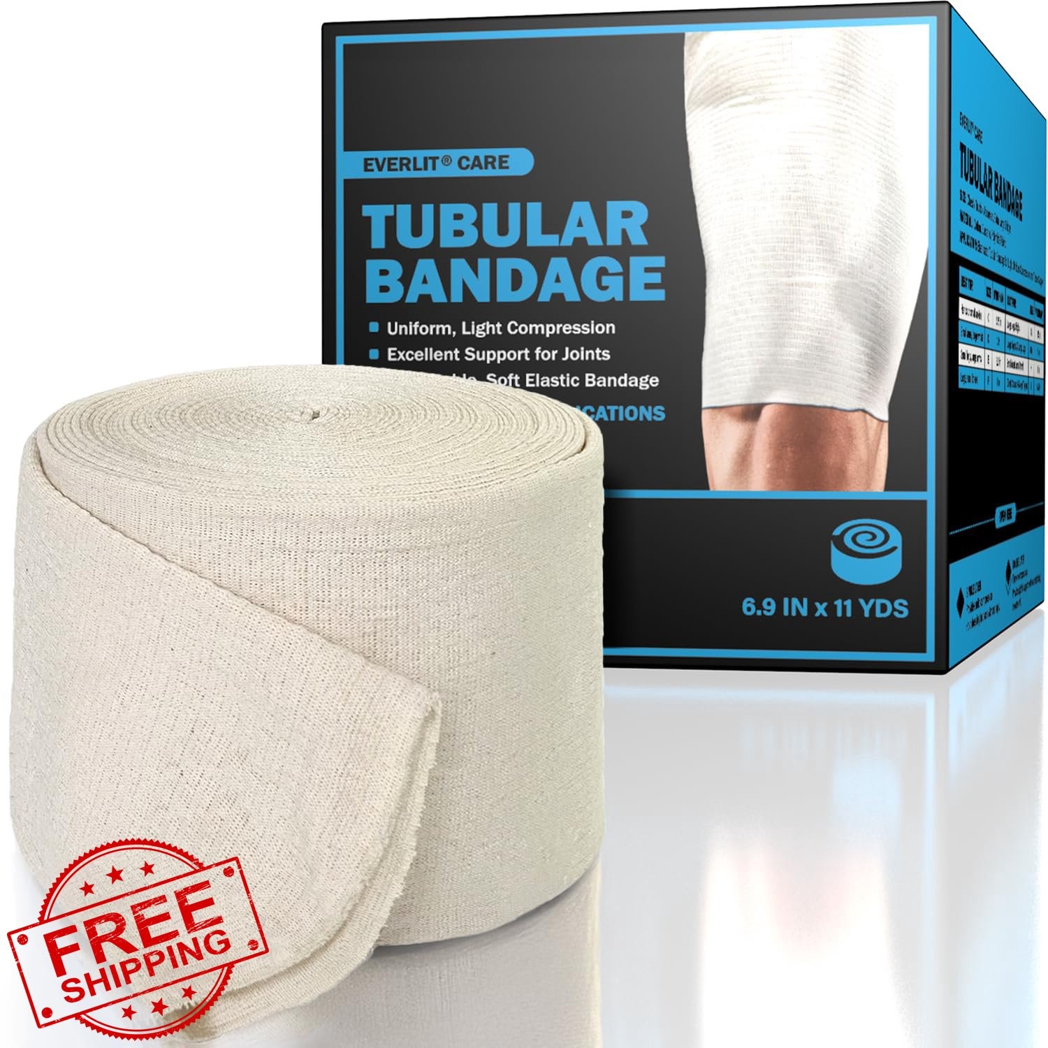 EVERLIT Tubular Support Bandage Size J Arm Knee Leg Compression