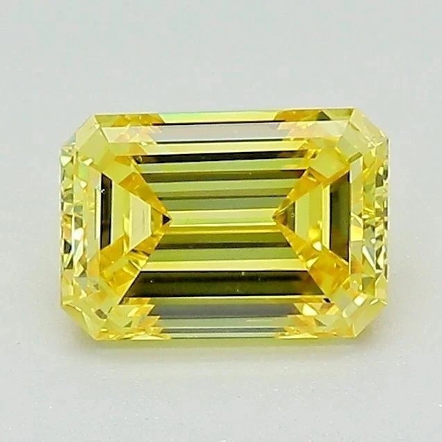 2 Ct Light yellow VVS1 Lab Grown Diamond Emerald Cut Premium Quality 9x7 y738