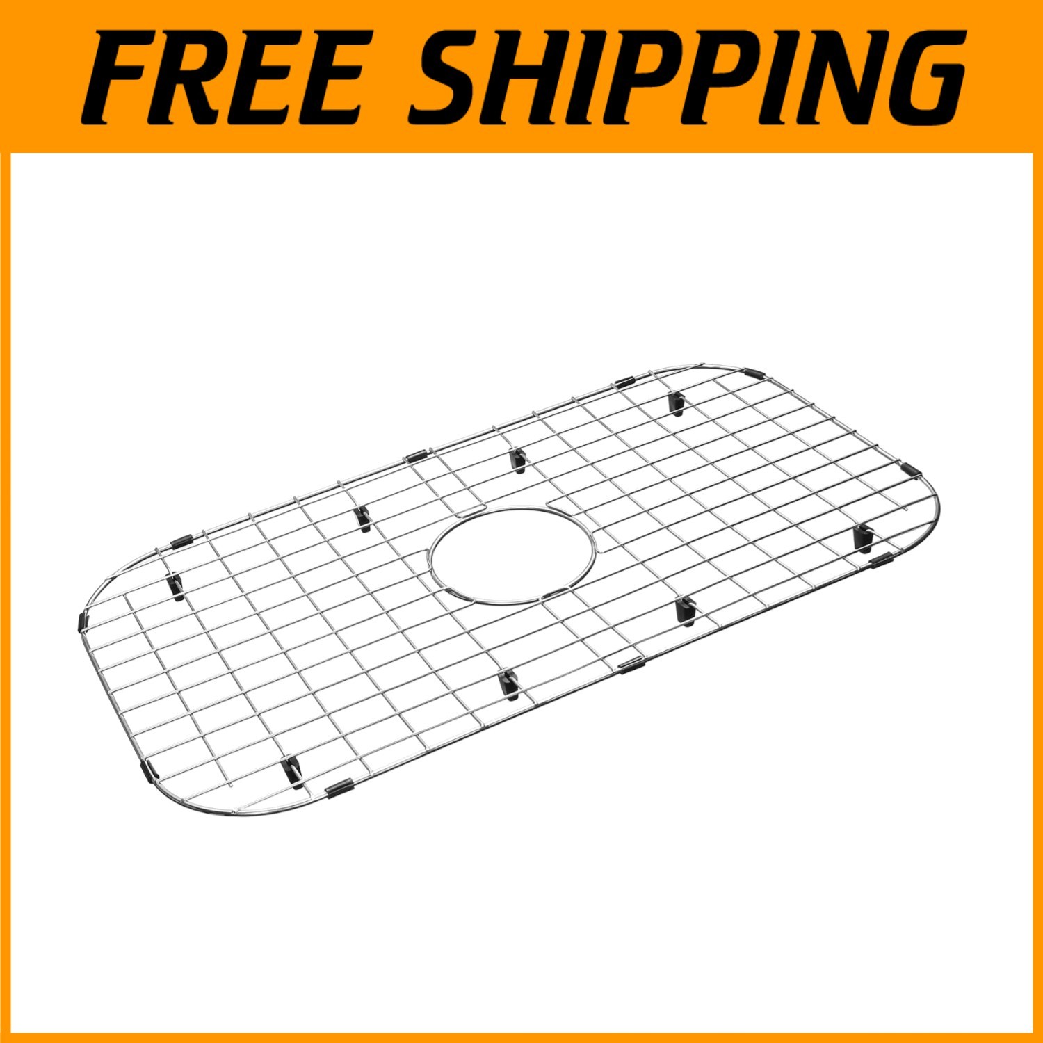 Stylish Stainless Steel Sink Grid 26"x14" with Center Drain