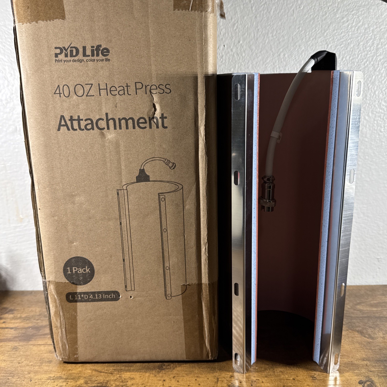 PYD Life 40oz Tumbler  Heat Press Attachment 110V MP270P-BD32 New Open Box