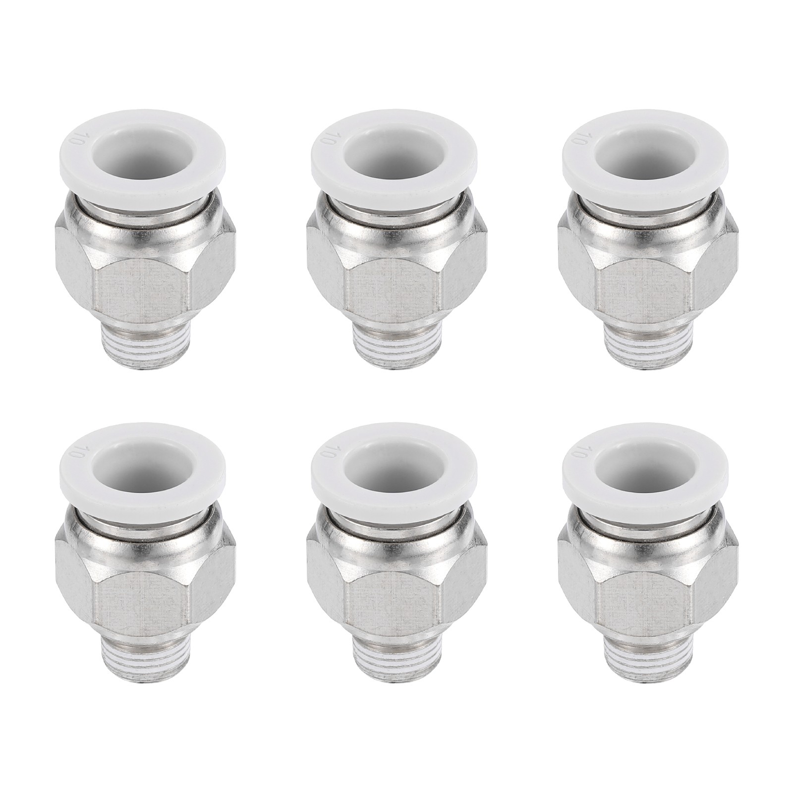 6Pcs Pneumatic Fitting, 10mm Tube OD x 1/8" PT Push to Connect Pneumatic Fitting