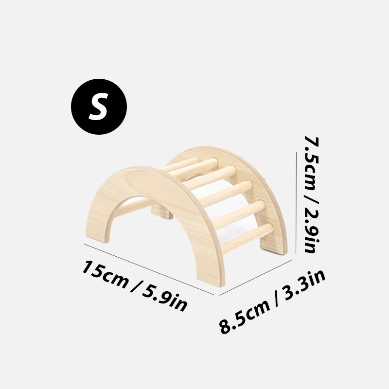 S/M/L Hamster Climbing Ladder Wooden Bridge for Guinea Pigs Rats Small Animals T