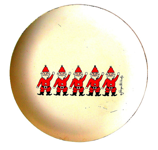 Vintage Christmas Platter Georges Briard Mid Century Modern Santa Plate Original
