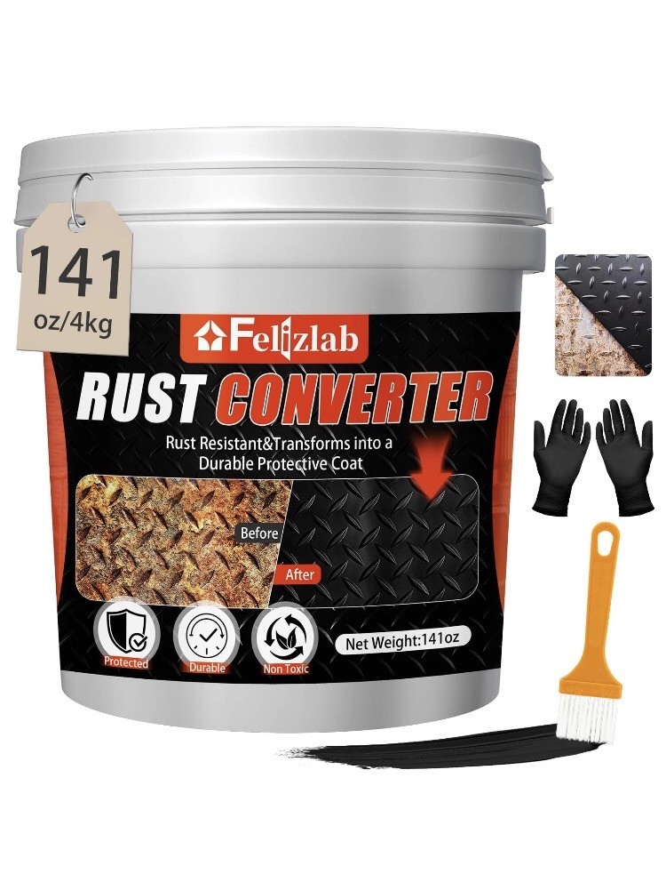 2-in-1 Rust Converter & Metal Primer, 141oz Rust Reformer Paint for Metal, Au...