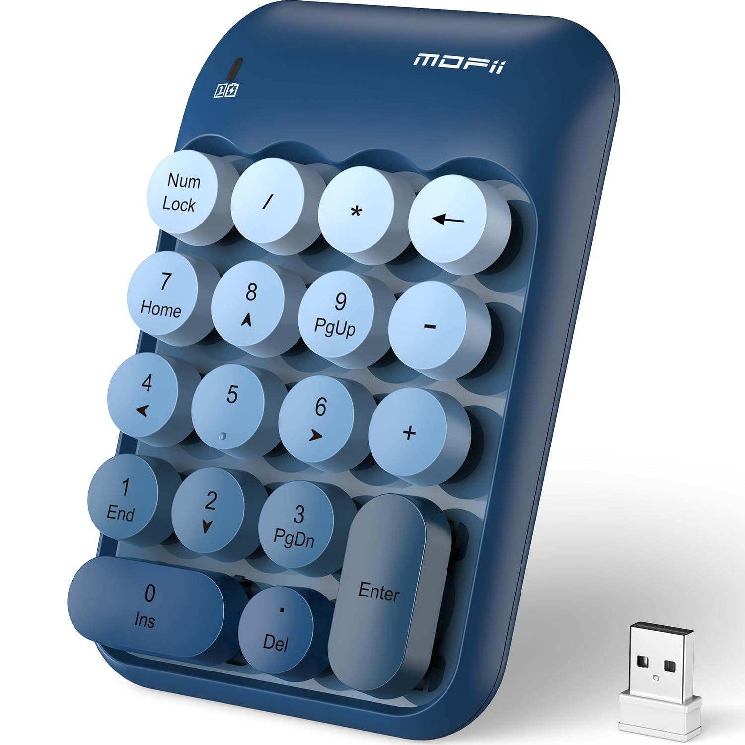 Cute Colorful Wireless Number Pad  18 Keys, Portable 2.4 GHz with Stable Wire...