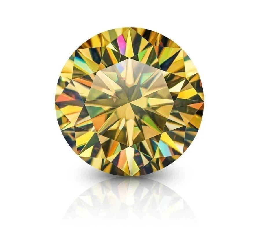 1 CT Round Cut Natural Yellow Color Loose Lab Grown Diamond VVS1 Certified q537