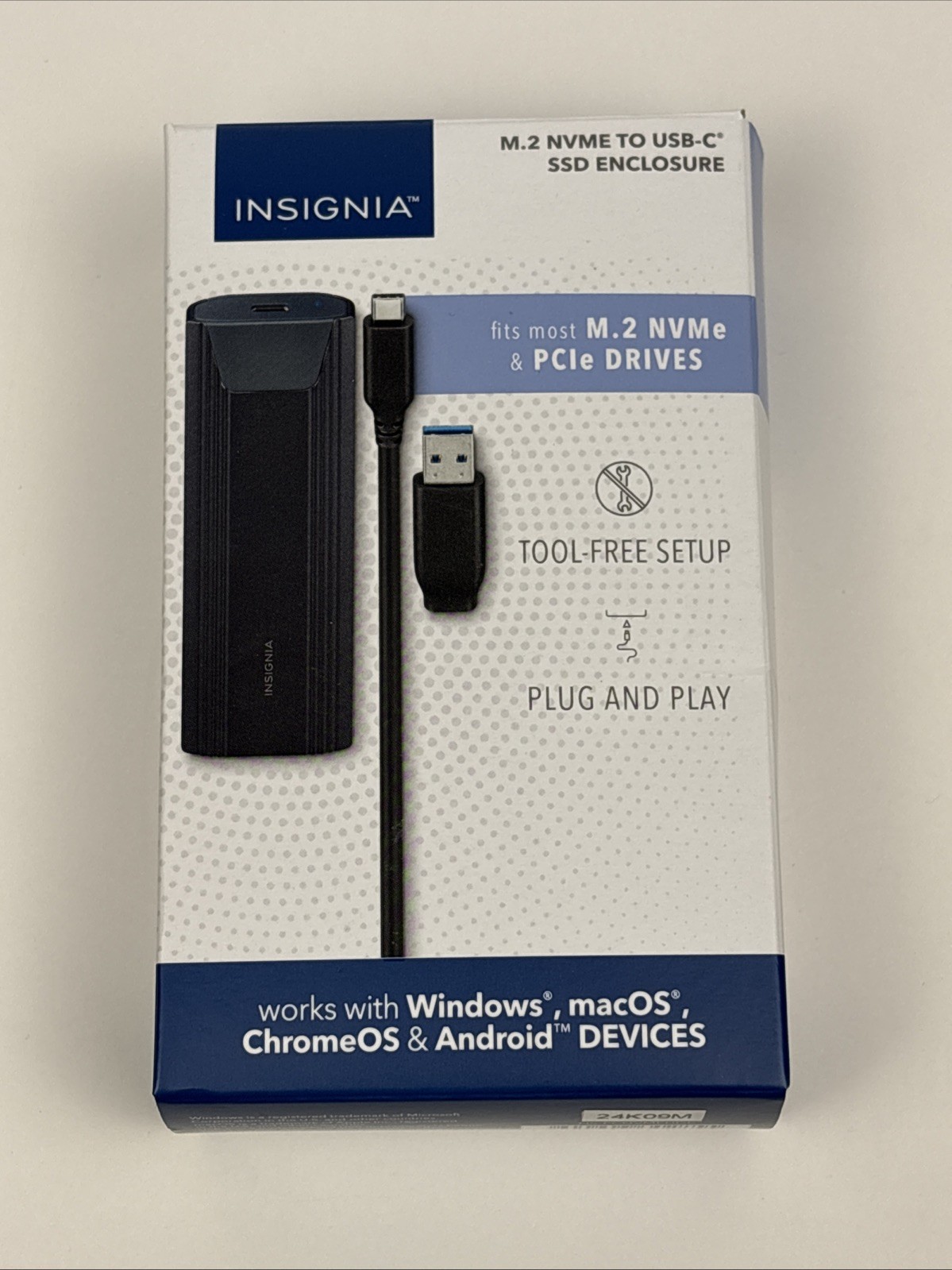 Insignia M.2 NVMe to USB-C SSD Enclosure Open Box Used Once Excellent Condition