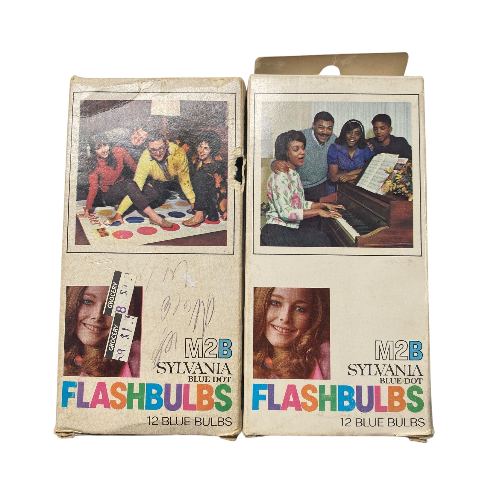 Vintage Sylvania M2B Blue Dot Flashbulbs 24-Pack (2x 12-Bulb Boxes) Made in USA