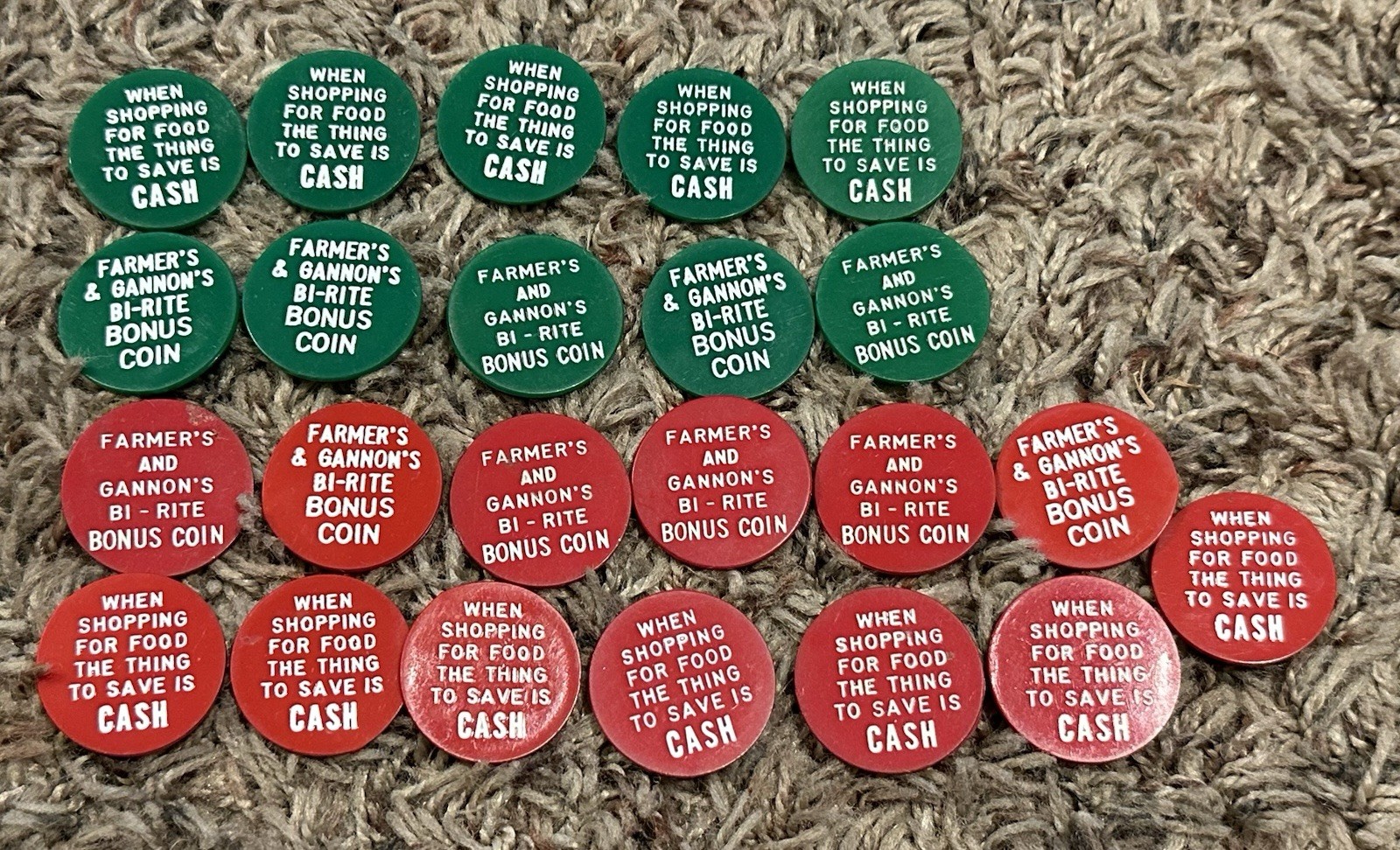 Lot of 23 Bi-Rite Food Bonus Coin Tokens Grocery Store Promo