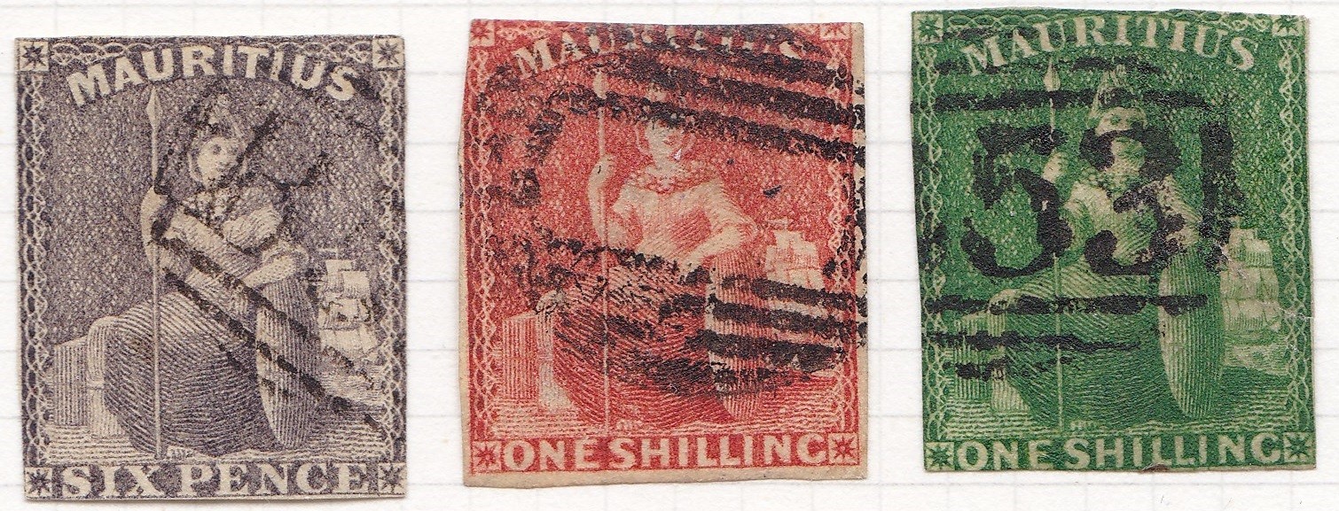 1859-61 MAURITIUS, SG n. 33/35 Used