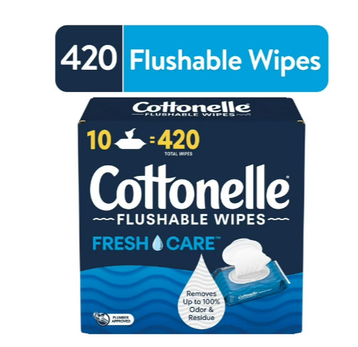 Cottonelle Fresh Care Flushable Wet Wipes, 10 Flip-Top Packs
