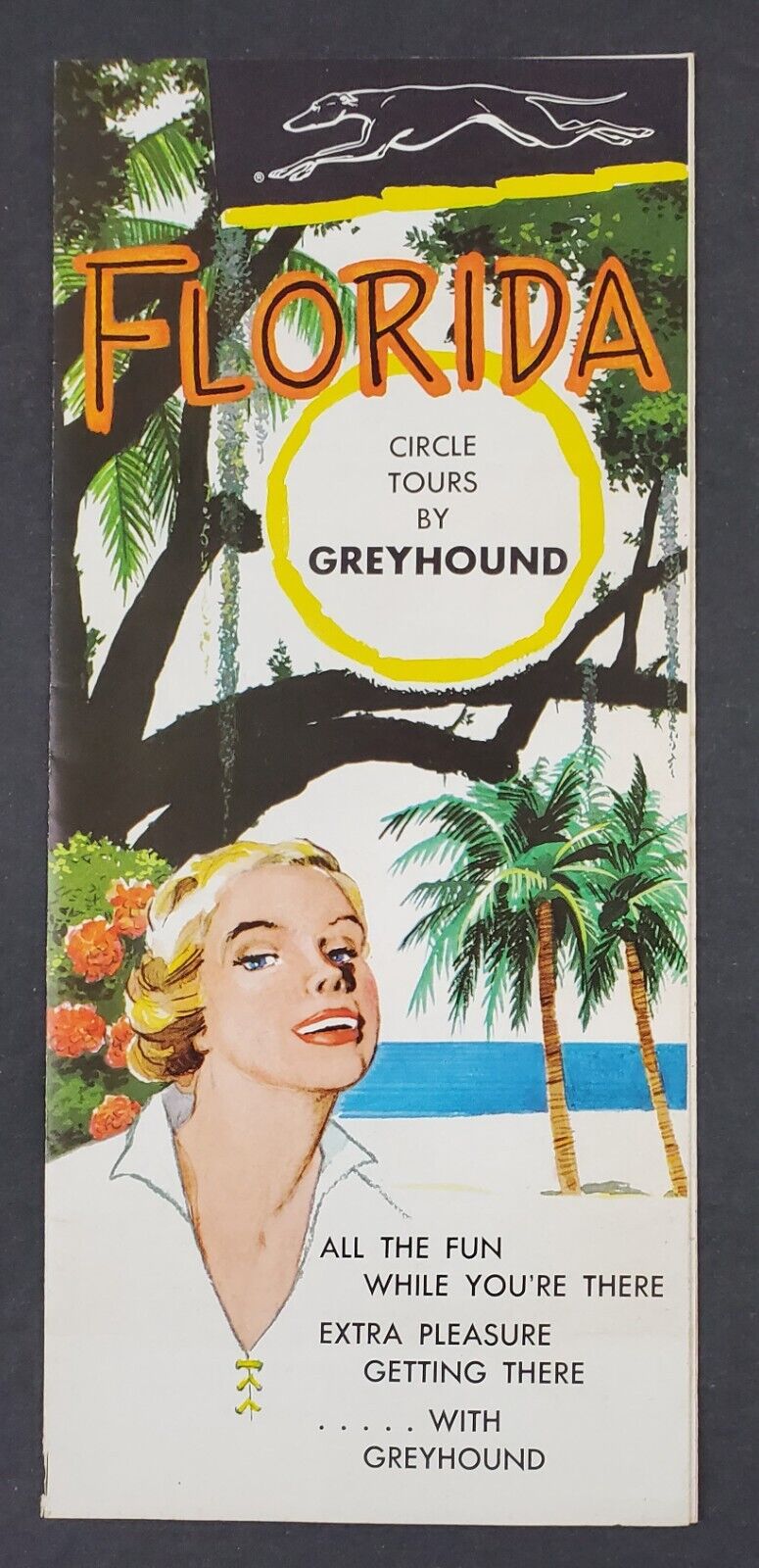 1963 Florida Circle Tours Greyhound Bus Tourist Miami Daytona Travel Brochure