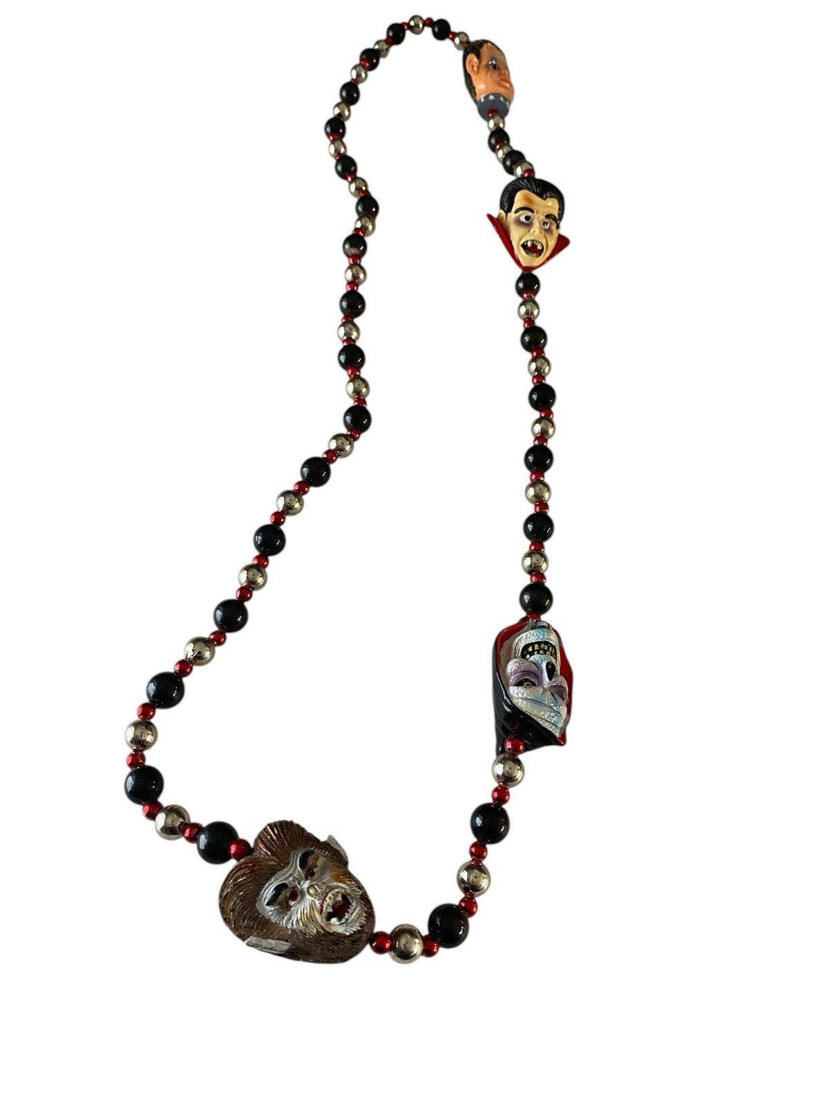 Vtg Horror Beads Mardi Gras  Beaded Monsters scary Gore Memorabilia  RARE goth 