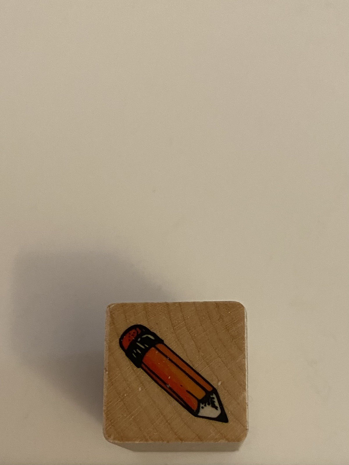 New Jo Ann Pencil Wood Mounted Rubber Stamp RS31