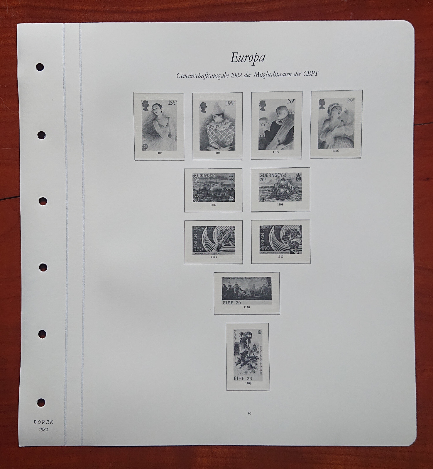 Vordruckblatt Europe Sinking Joint Issue 1982 Mitgliedstaaten Cept Iceland