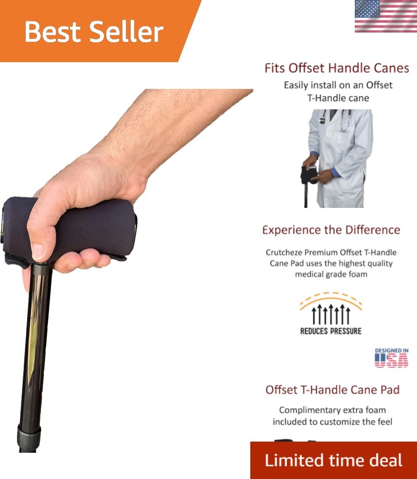 T-Handle Cane Pad –  Foam Grip Cover for Walking Canes – Soft Handle Cushion ...