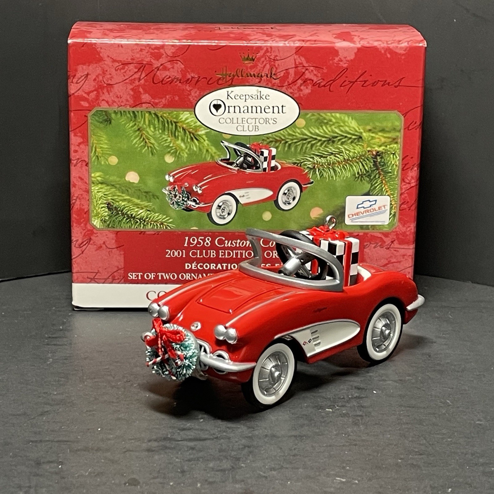 Hallmark Keepsake Christmas Ornament 1958 Custom Corvette Club Edition 2001