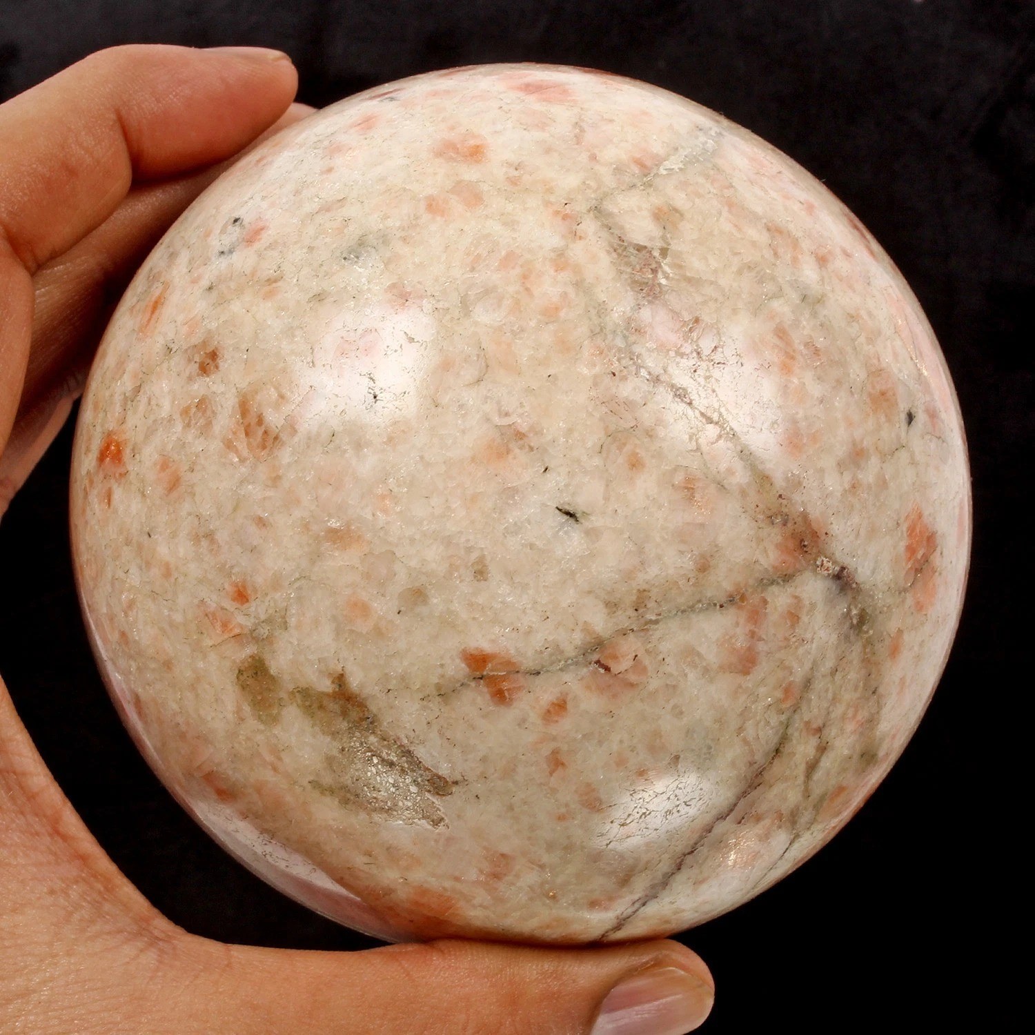 1.6Kilo Natural Untreated Sunstone Crystal Healing Mineral Huge Gem Sphere/Decor