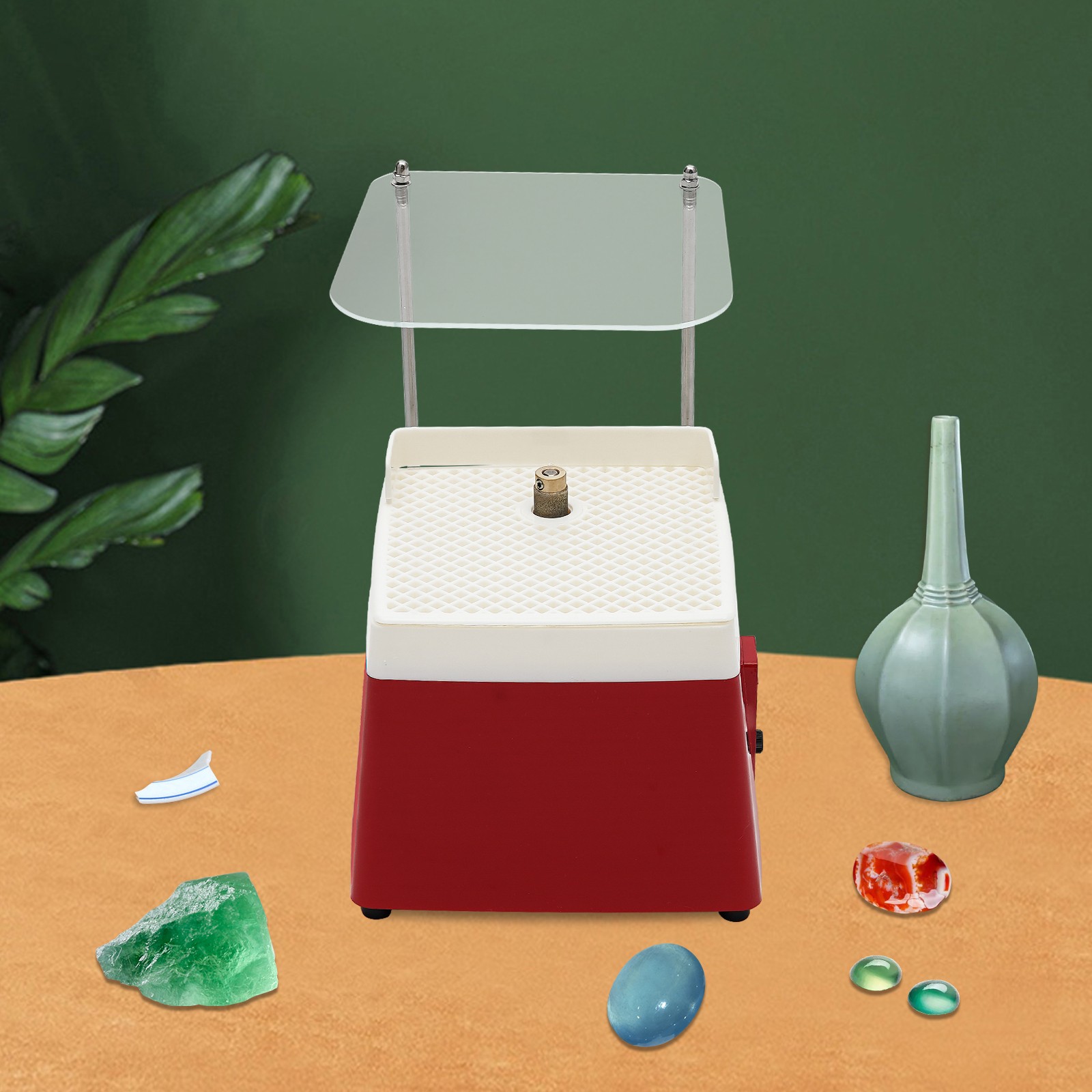 65W Stained Glass Grinder W/ Baffle Bracket & Grinding Bit Rectangular Grinder