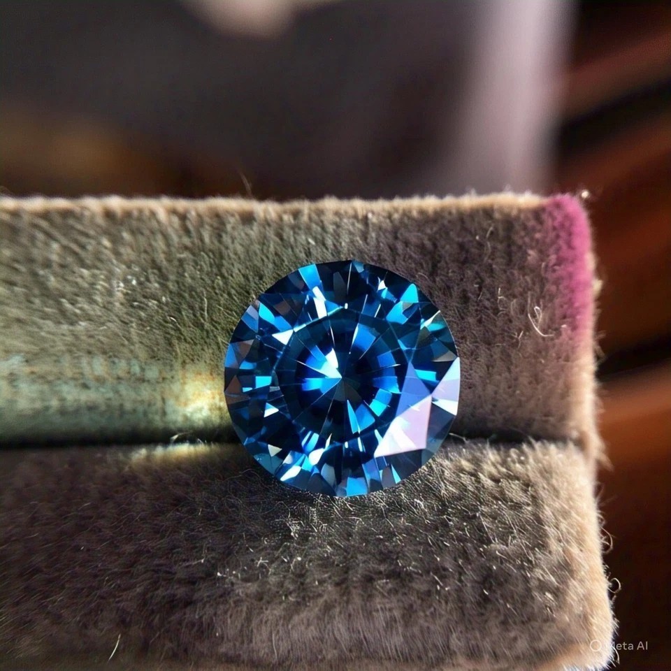 Natural Blue Color Precious Round Shape 2Ct Lab Grown Diamond VVS1 Certified d37