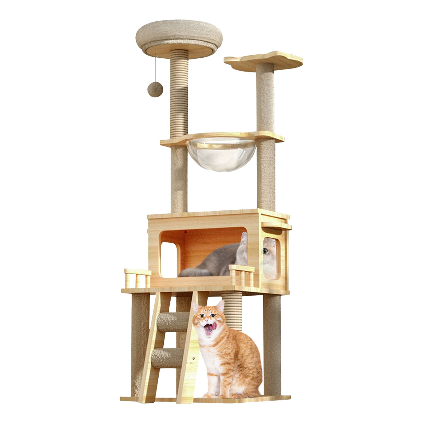 Cat Tree Tower Activity Center Large Playing House Condo For Rest 57in