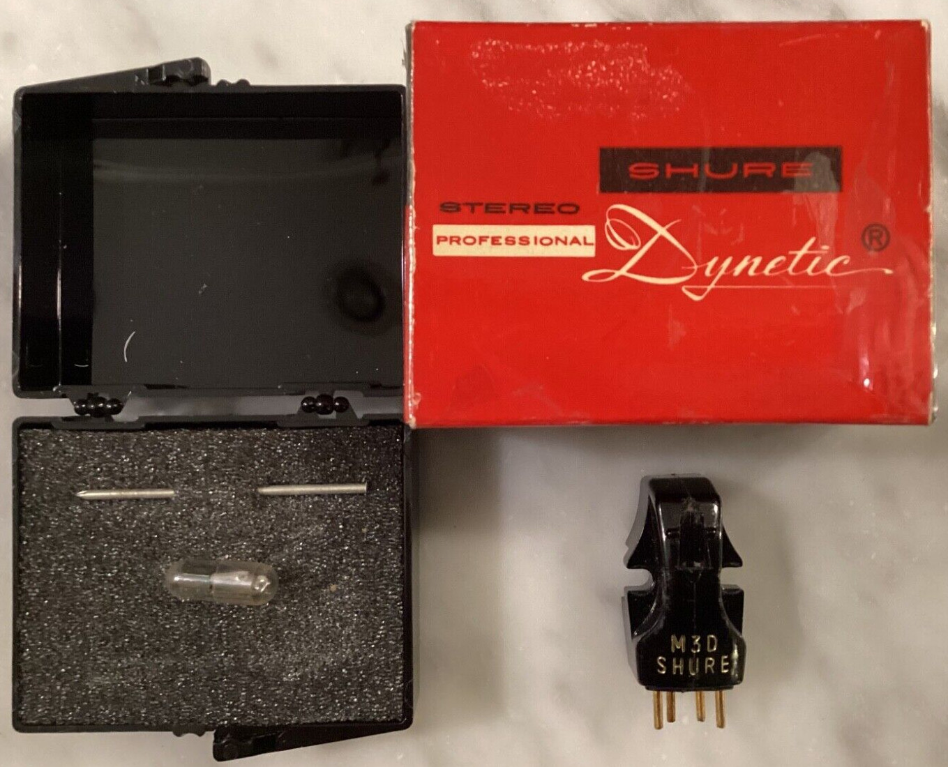 SHURE M3D CARTRIDGE & NEW INITIAL RELEASE SHURE N3D STYLUS IN ORIGINAL CASE+BOX