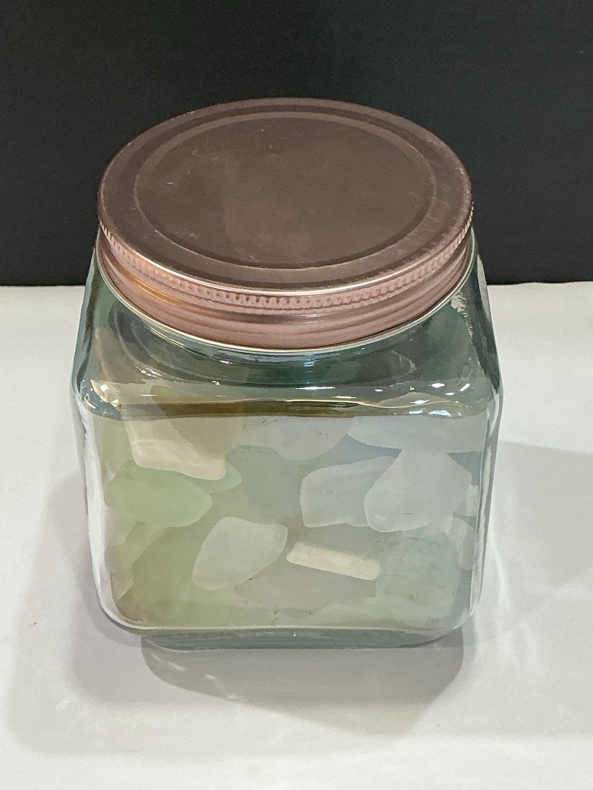 Tumbled Sea/Beach Glass Filled Jar