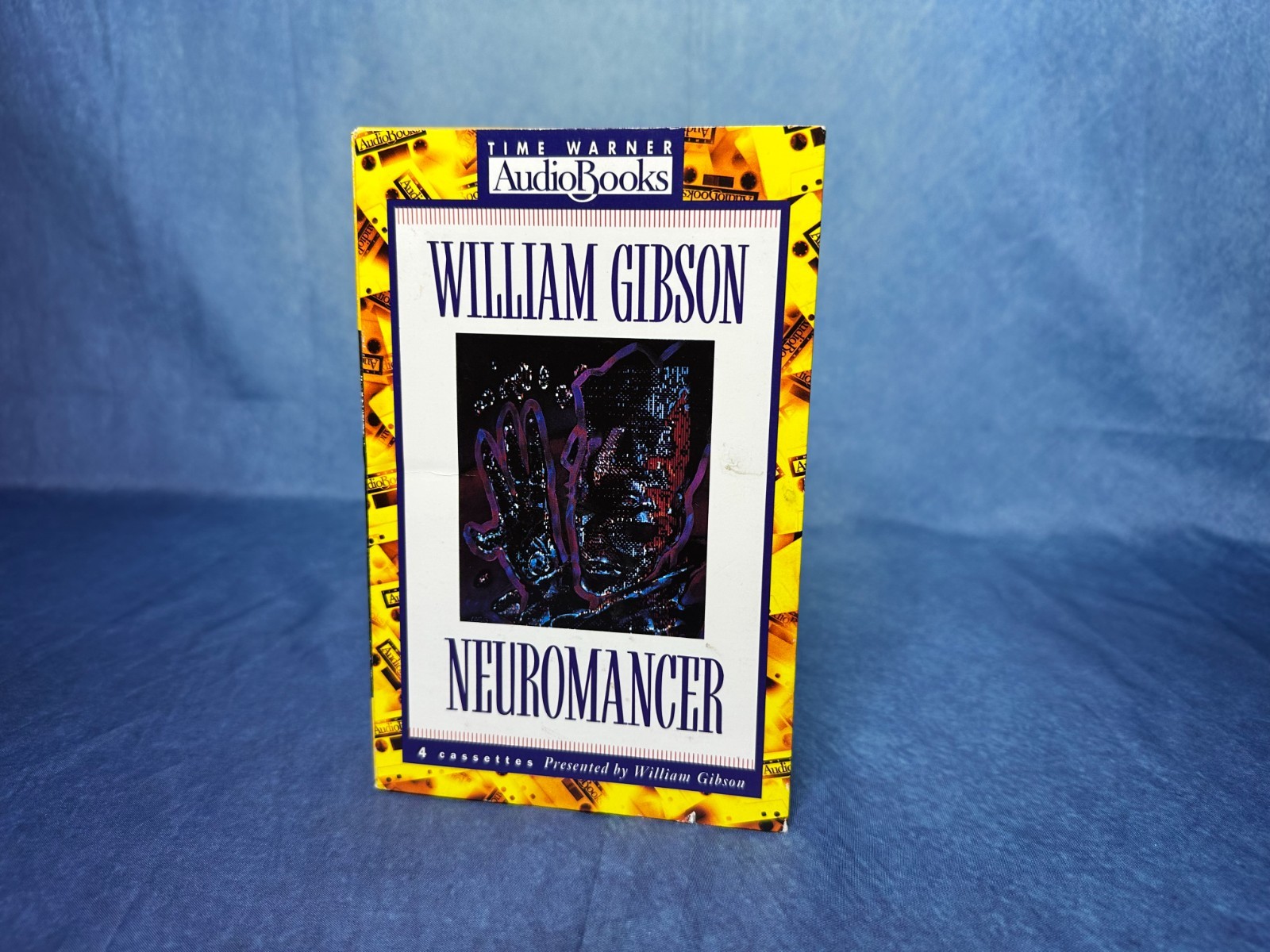 William Gibson Neuromancer Time Warner Audiobooks 4 Cassettes Box TESTED