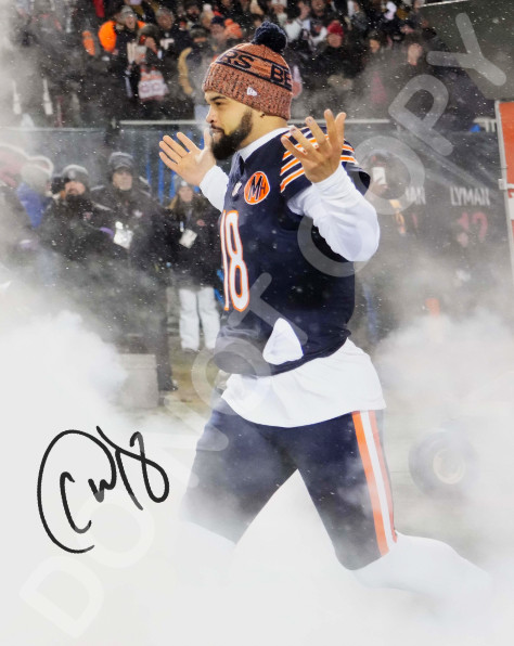 Caleb Williams Auto 8x10 Signed Chicago Bears Reprint Snow Game Entrance