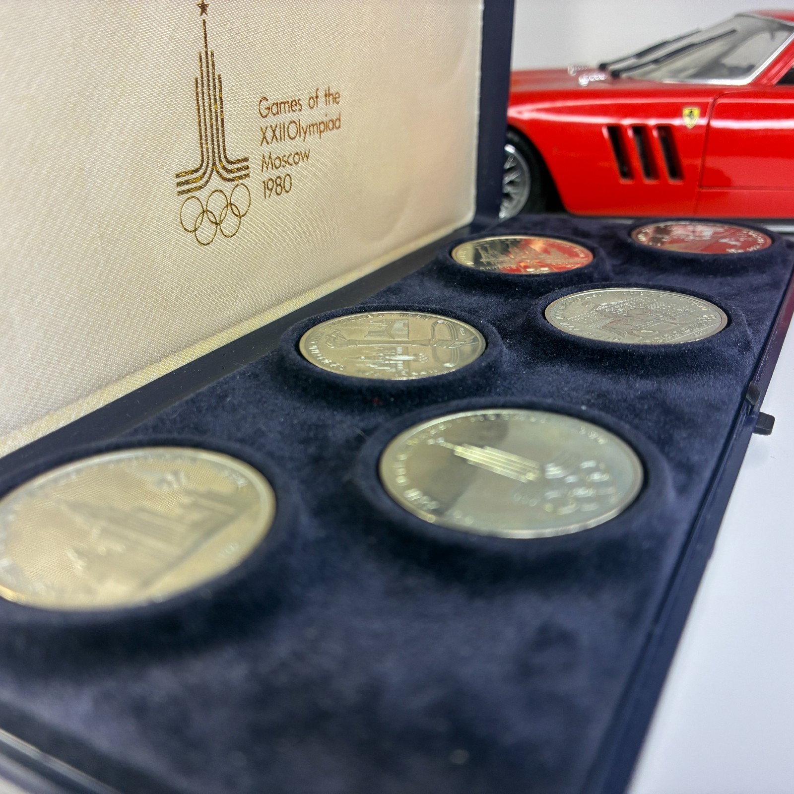 1980 Moscow Olympics USSR 6 x 1 Ruble Commemorative Coin Set Original Blue Box